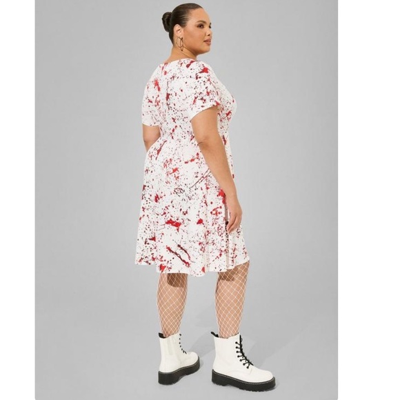 TORRID NWT Blood Splatter Mini Dress - Picture 4 of 5